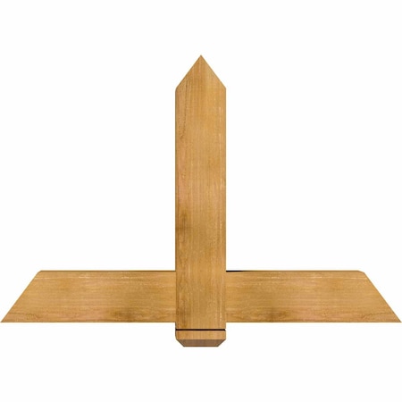 Ekena Millwork Eugene Rough Sawn Timber Gable Bracket, Western Red Cedar, 48"W x 32"H x 6"D x 6"F, 16/12 Pitch GBW048X32X0606EUG00RWR